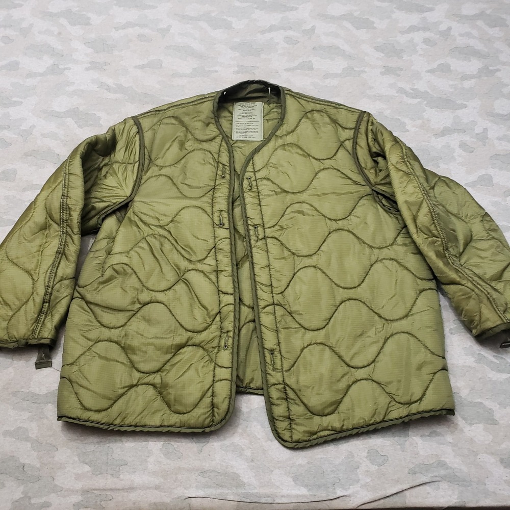 Vintage Military M-65 Liner Mens Large Green Quilted Cold Weather 80s